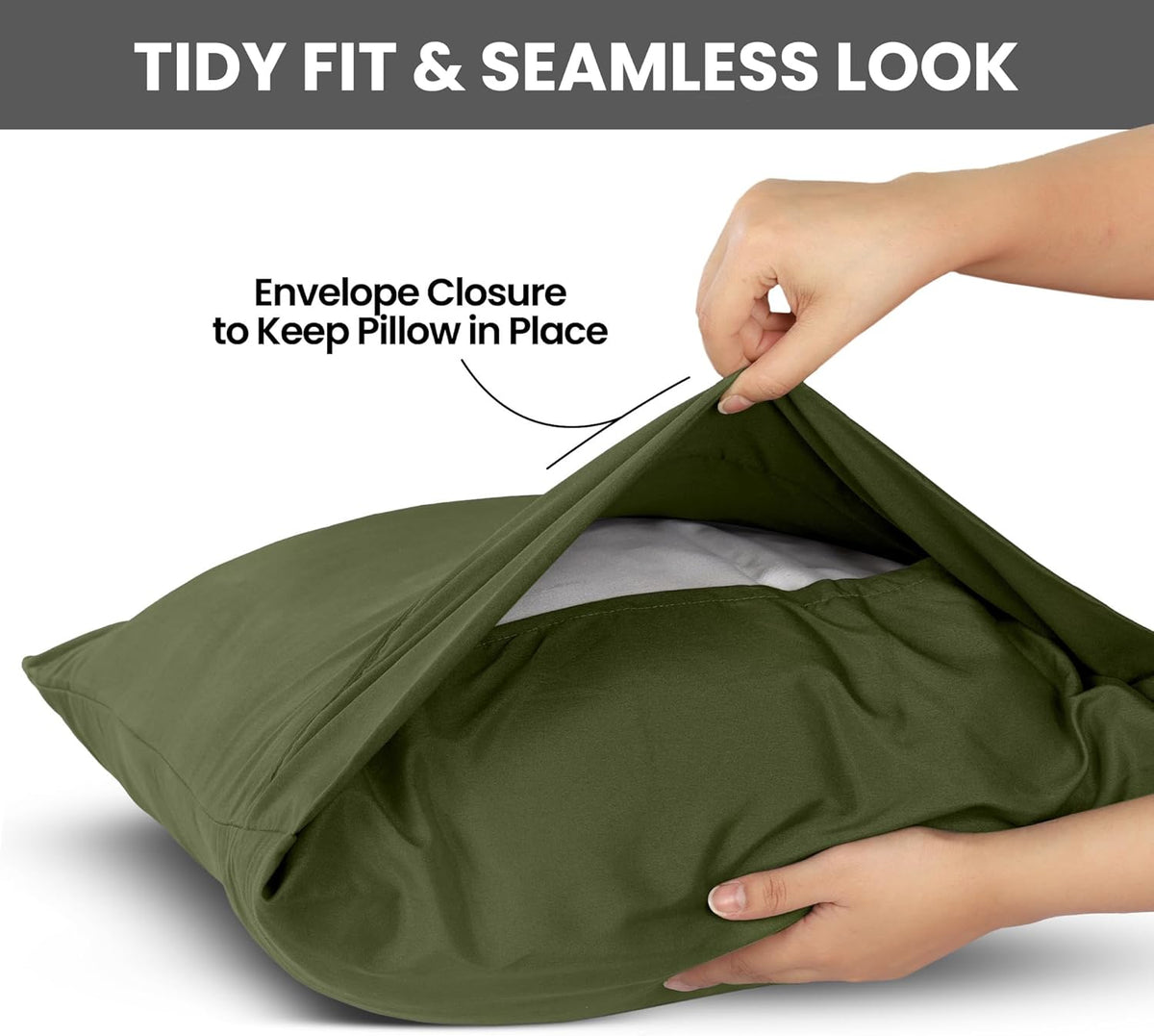 Utopia Bedding Queen Pillow Cases - Soft Brushed Microfiber - 2 Pack, Olive | Fade & Shrinkage Resistant 20 X 30 Inches