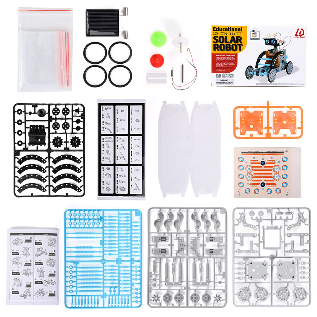 Lucky Doug Solar Power Kits Toys for Boys Ages 8-13, STEM Robot Kit Toys Gifts for Kids 8 9 10 11 12 13 Years, Educational Building Science Experiment Set Birthday for Kids Boys Girls