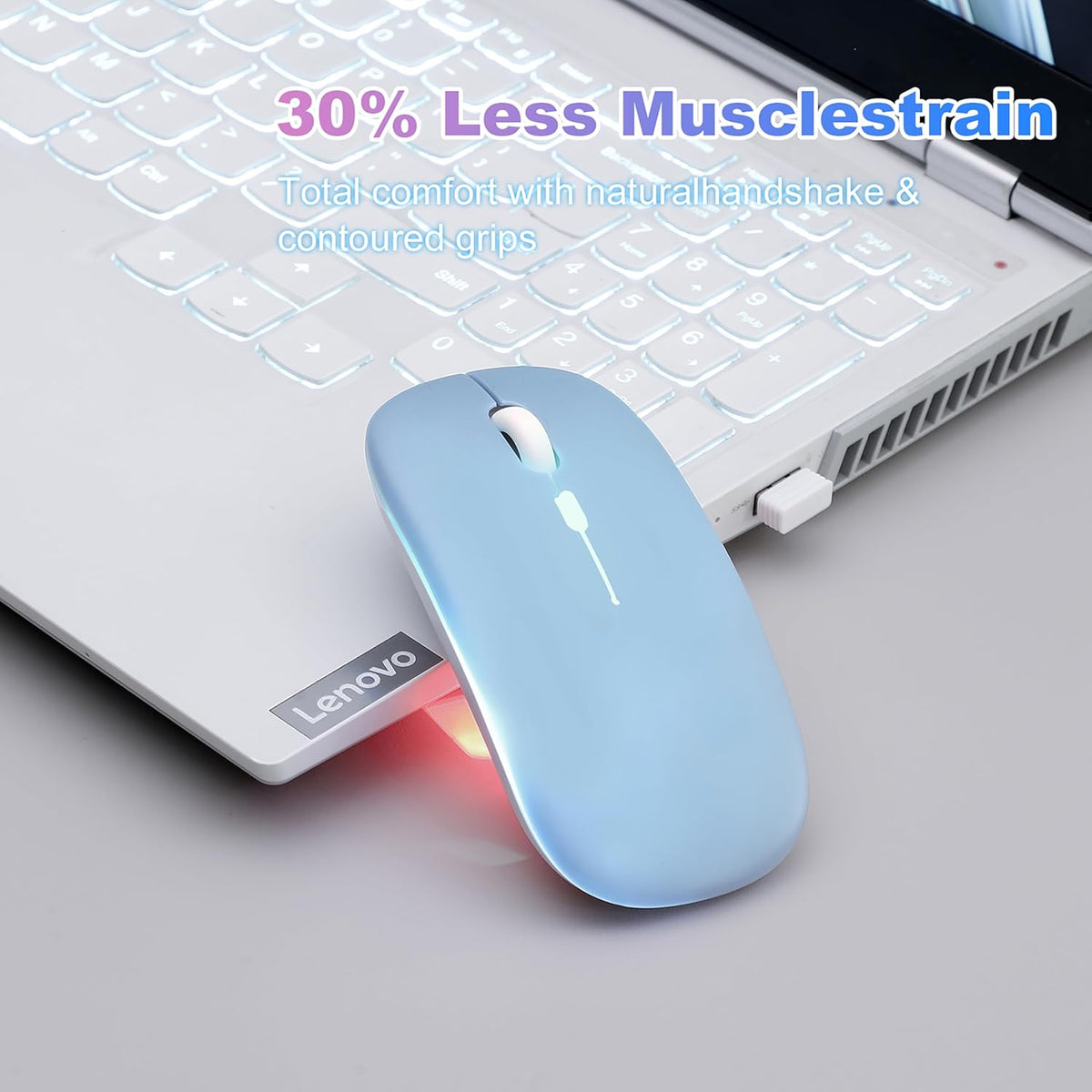 AZTZATZ 5.2 2.4G Wireless Bluetooth Mouse Rechargeable Long Lasting Dual Mode - BT & Silent RGB LED Mice, Slim Portable