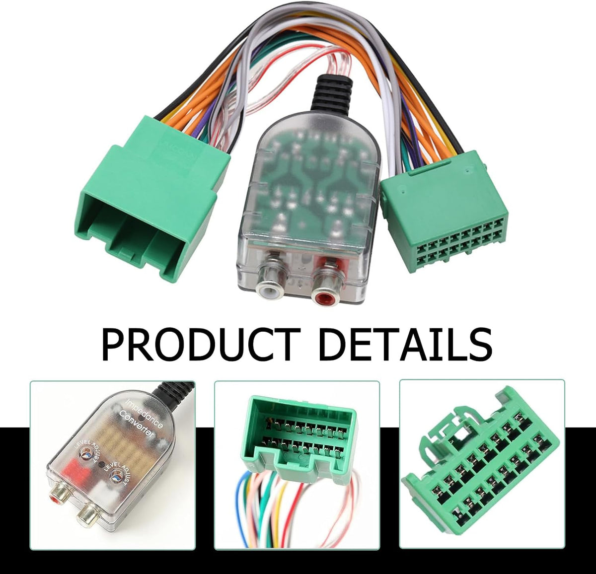 CyperFair K-103A Add A Subwoofer Amplifier Wire Harness, Plug and Play High-to-low Wiring Harness Impedance Converter