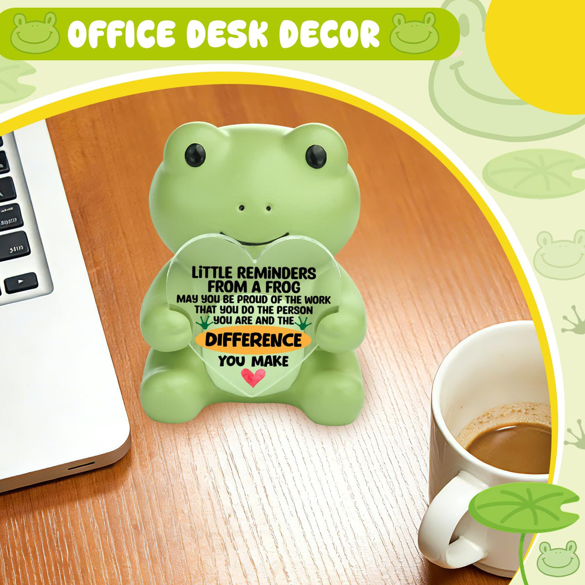FOKCBOCM Little Reminder Frog Figurine Gift, May You Be Proud of the Work You Do Inspirational Desk Decor, Emotional Support Appreciation Present for Teacher Coworker Nurse-DSZX163
