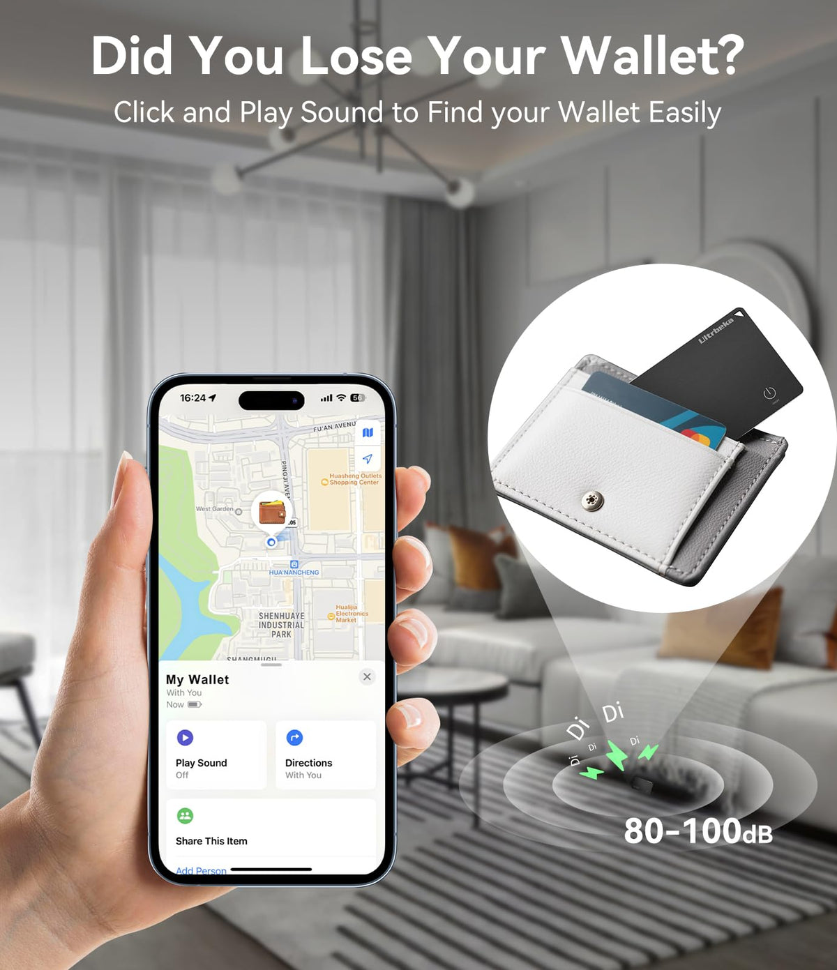 Ultrbeka Wallet Tracker Slim Card Tracker, 0.094in Rechargeable Bluetooth Tracker for Wallets, Passport, Work with Apple Find My, Card Locator- iOS Only [Apple MFi Certified] - 2pcs in 1