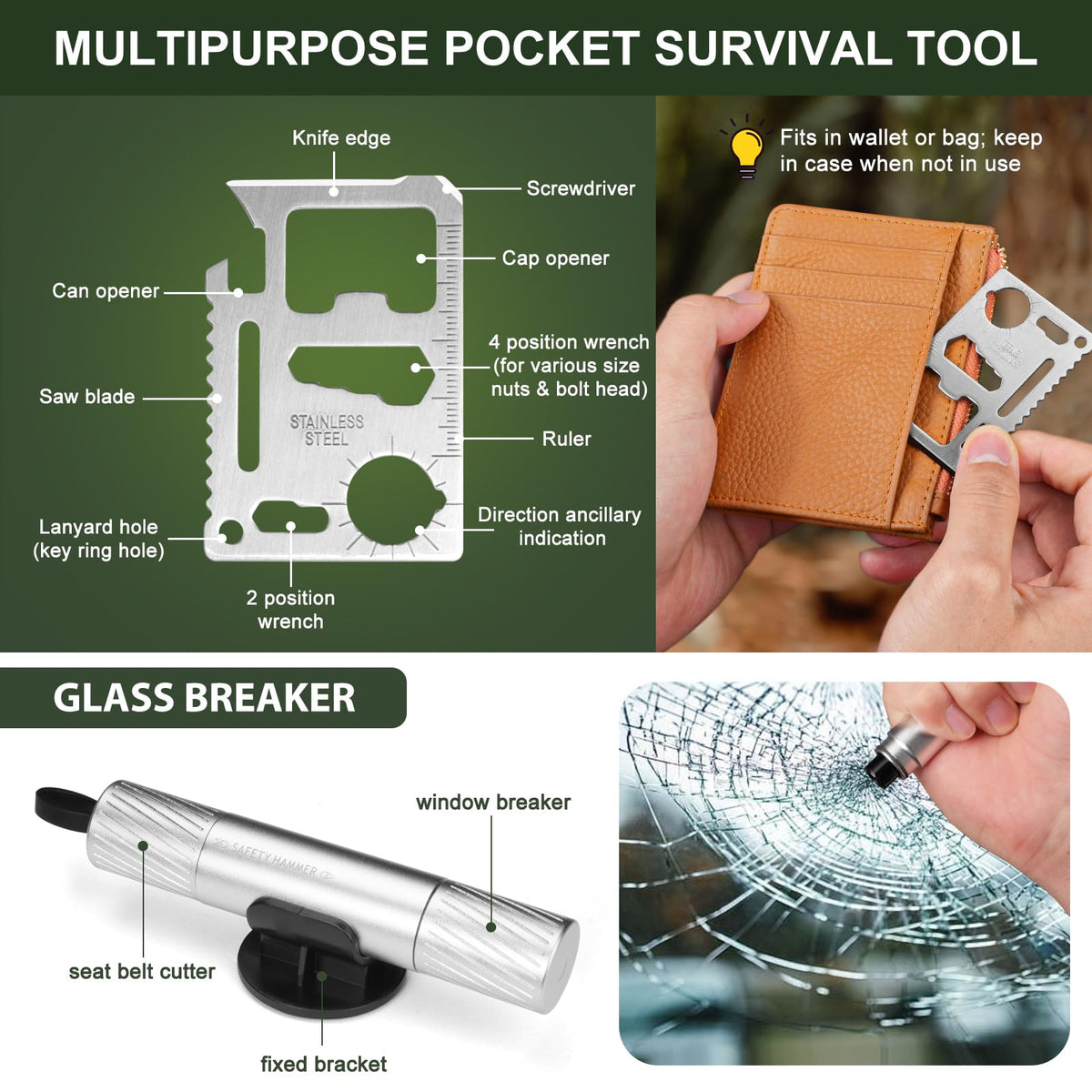 DRACHENADER Outdoor Gifts for Men – Survival Kit & Emergency Gear & Cool Gadgets for Hiking, Camping & Adventure for Husband, Dad, Son