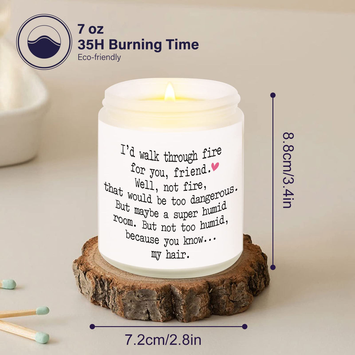 Niyewsor Best Friend Birthday Gifts for Women, Funny Scented Candles for Women, Mothers Day Gifts for Friend, Friendship Gift for Friends Female, Bestie, Soul Sister, BFF, Handmade, 7oz