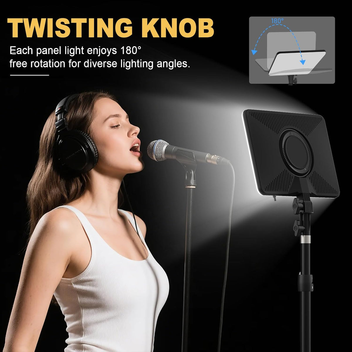 Anautin 30W 1-Pack 3700Lux Upgraded Photography Lighting Kit, LED Video Lighting for Video Recording, Studio Lights