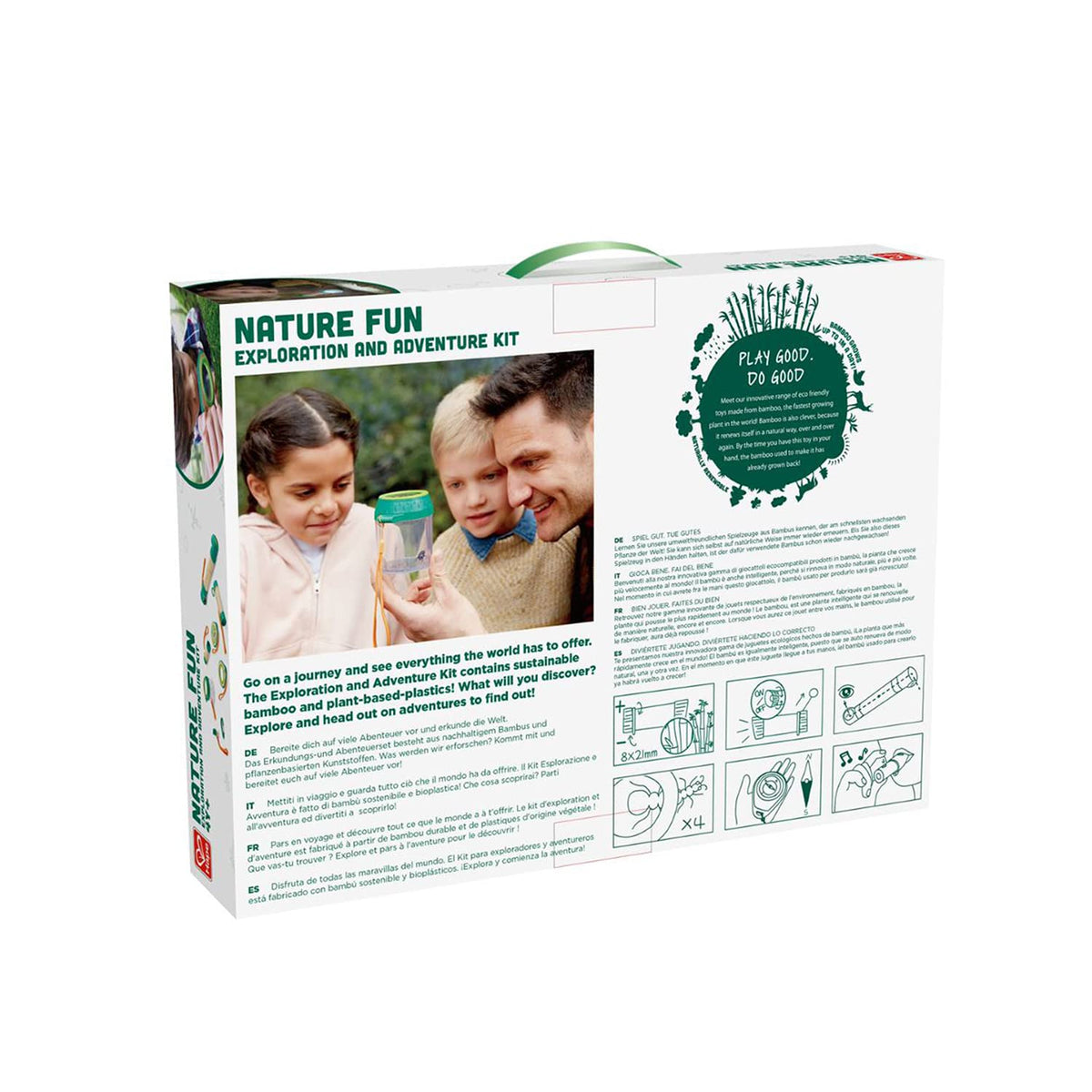 Hape 8 in 1 Nature Fun Kids Bamboo Explorer Kit for Ages 4 Years & Up with Working Flashlight, Telescope, Compass, Periscope, and Specimen Jar