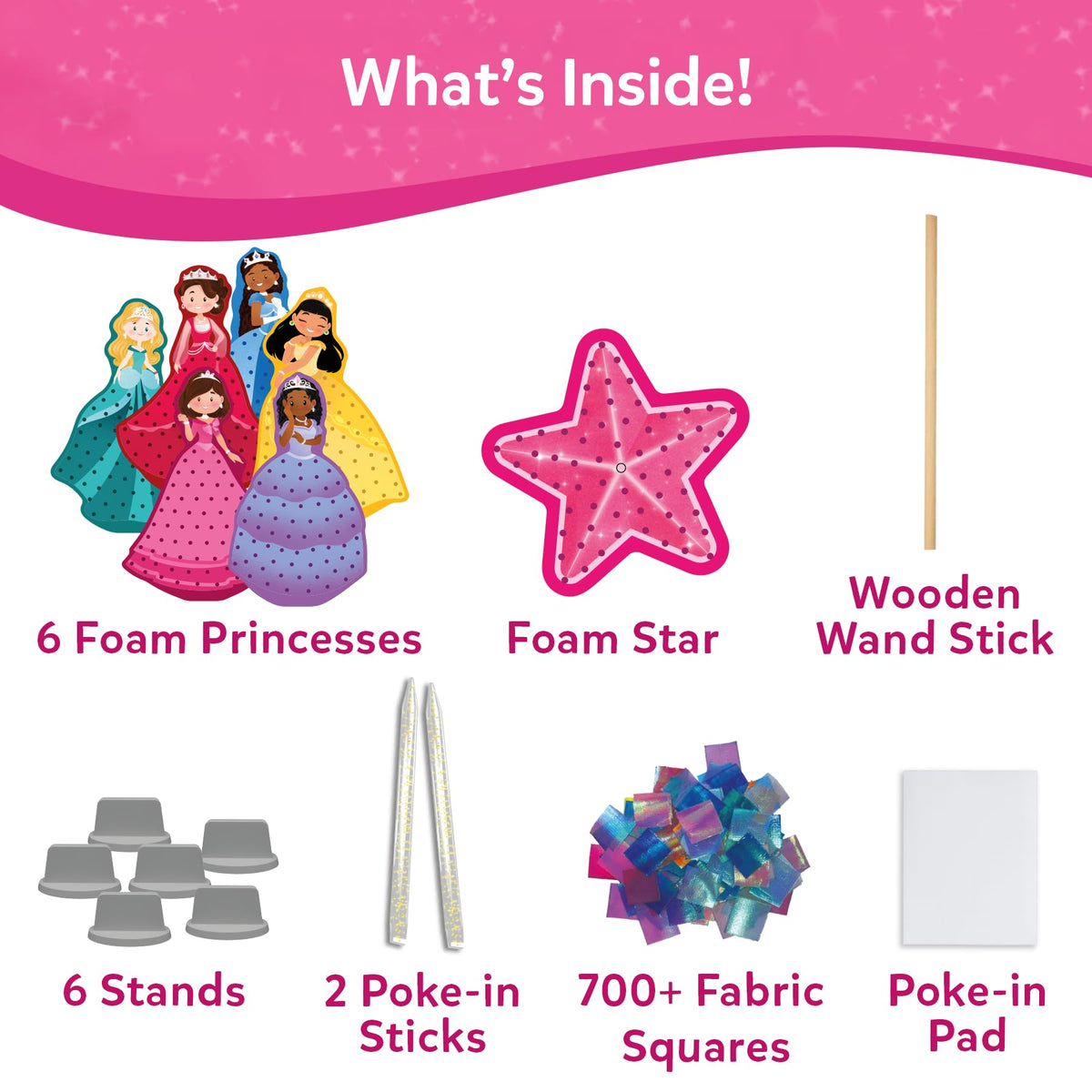 Skillmatics Poke-in Art - Magical Princesses, Mess-Free Fun for Kids, DIY Wood Craft Kits, Creative Activity, Gifts for Girls & Boys Ages 4, 5, 6, 7, 8, 9