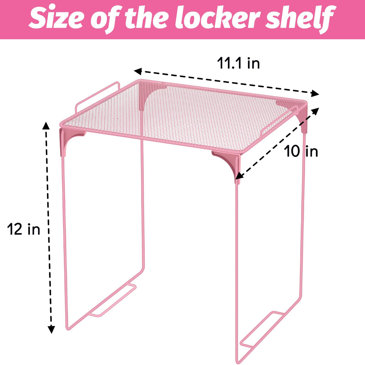 School Locker Organizer, Pink to School Essentials Locker Accessories for Girls, Locker Set Includes Locker Shelf, Locker Mirror, Whiteboard (Pink)