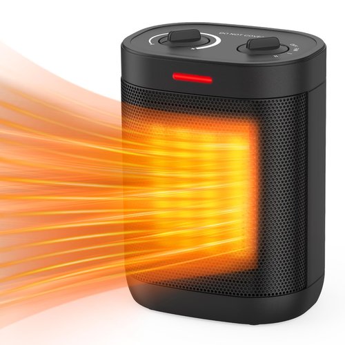1500W Space Heaters for Indoor Ues, Electric Portable Heater with Thermostat, 3 Modes, Multiple Protection, Small Heater Safety for Home Office Quiet