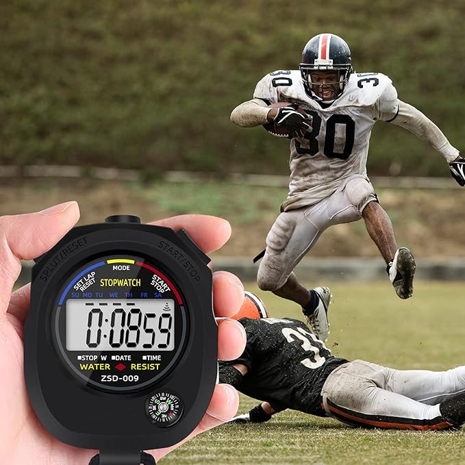 Multi-Function Electronic Digital Sport Stopwatch Timer, Large Display with Date Time and Alarm Function,Suitable for Sports Coaches Fitness Coaches and Referees (48 Pack)