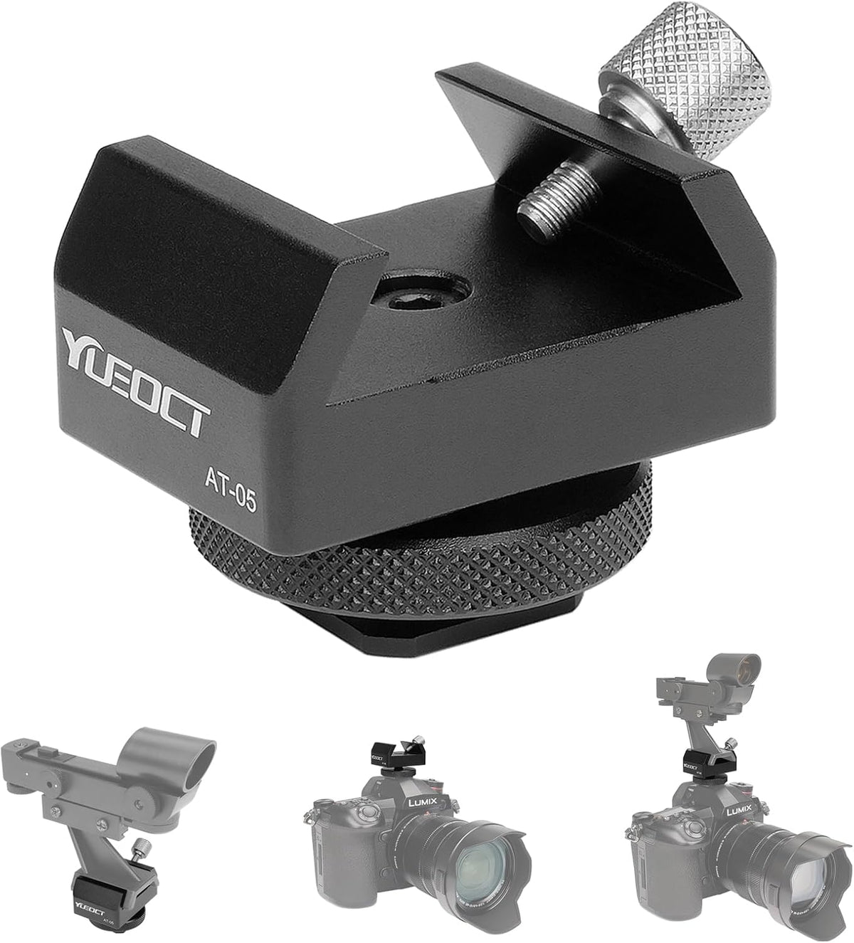 Yueoct 1/4" Metal Telescope Finderscope Mount Adapter Finder Scope Base Dovetail Bracket with Threaded Hole for Video