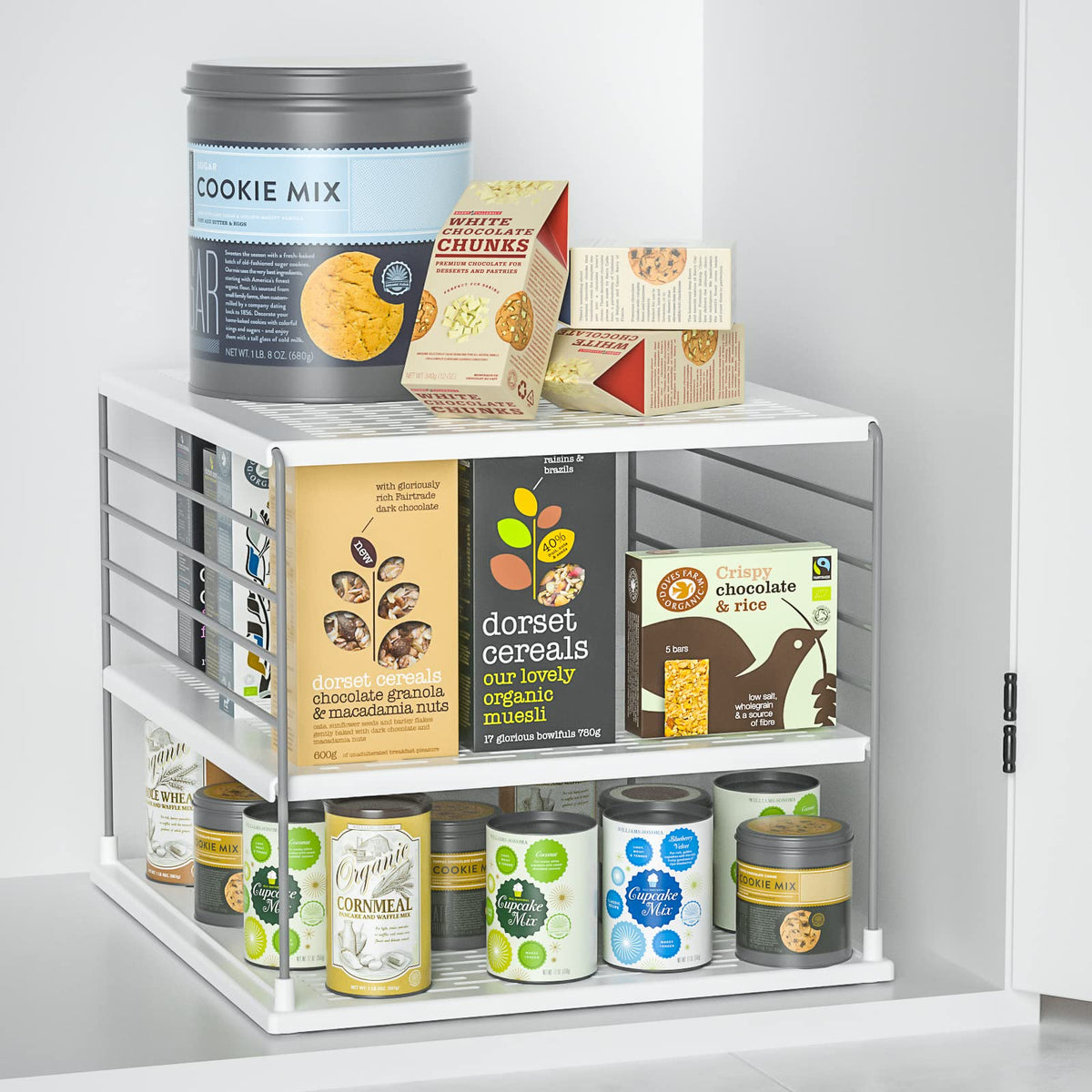 WANCHIY Upgraded Cabinet Organizers - Divided Compartment Holder for Plastic Bag, Wrap, Foil, Snack and Box - Kitchen Organization Under Sink Storage Suitable