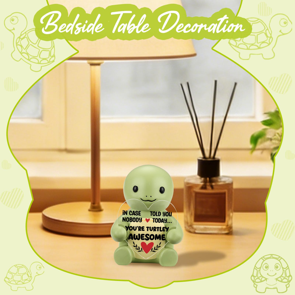 FOKCBOCM Tiny Turtle Encouragement Figurine with Positive Reminder Message, in Case Nobody Told You Today You're Turtley Awesome Desk Decor Gift for Women Friends Coworkers Office Home-DSZX152