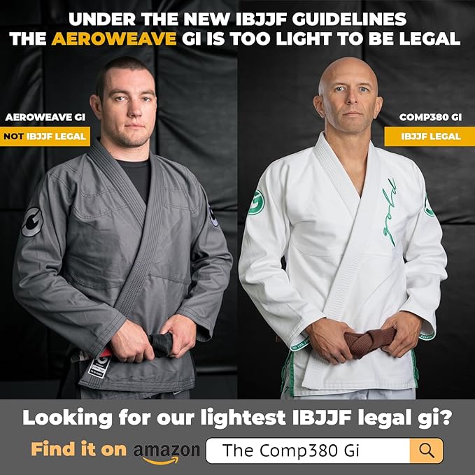 Gold BJJ Aeroweave Jiu Jitsu Gi - Ultra Lightweight BJJ Gi - Preshrunk Brazilian Jiu Jitsu Uniform for Men