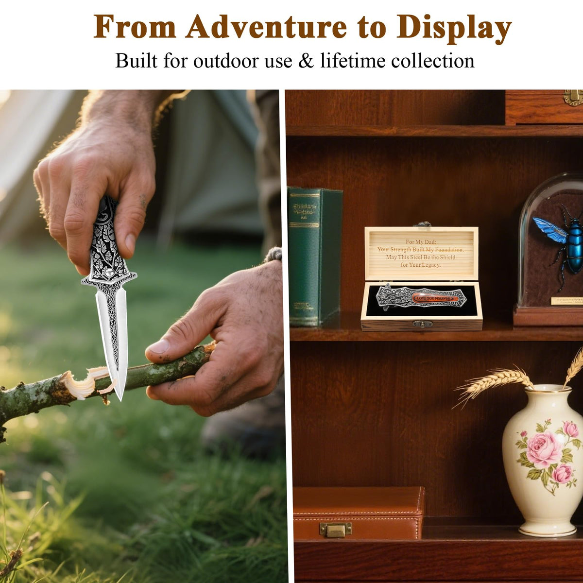 Birthday Gifts For Dad, Personalized Gift For Dad On Christmas And Father'S Day, Multitool Engraved Pocket Folding Knife With Gift Box For Father, Cool Idea Presents For Daddy From Daughter & Son