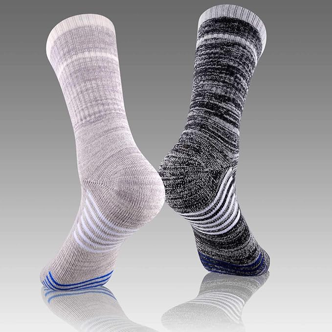 FEIDEER Men's Hiking Walking Socks, Multi-Pack Wicking Cushioned Outdoor Recreation Hiking Socks