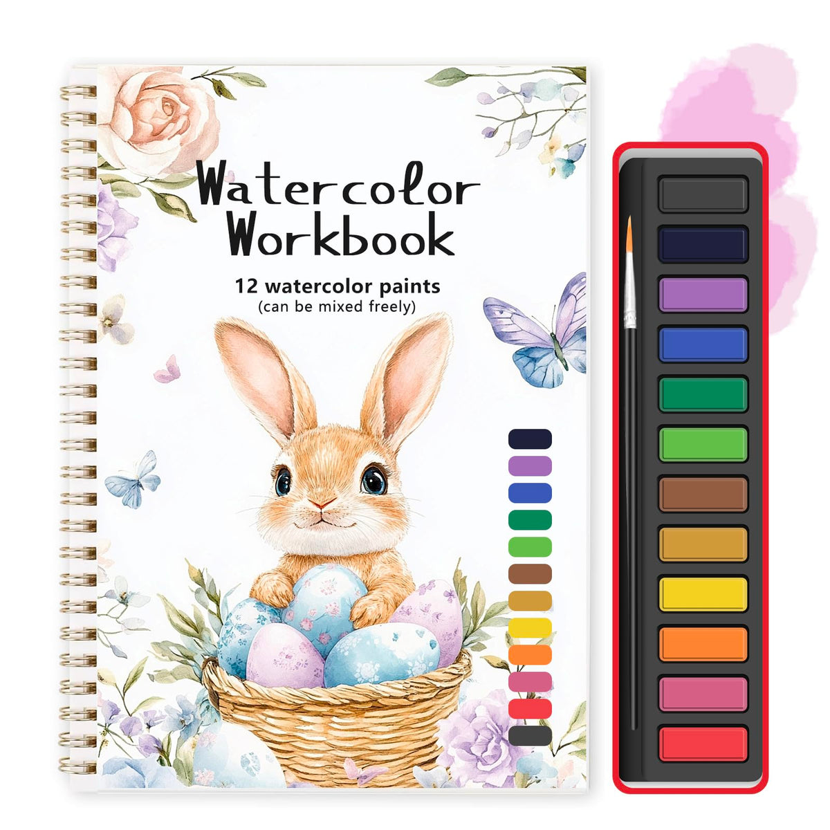 TLM Beginner Watercolor Painting Kit, Multi Theme with 12-Color Palette & 1 Brushes, Premium Bleed-Resistant Paper Art Set, Easy-to-Learn Painting Kit for Creative Exploration & Gifting