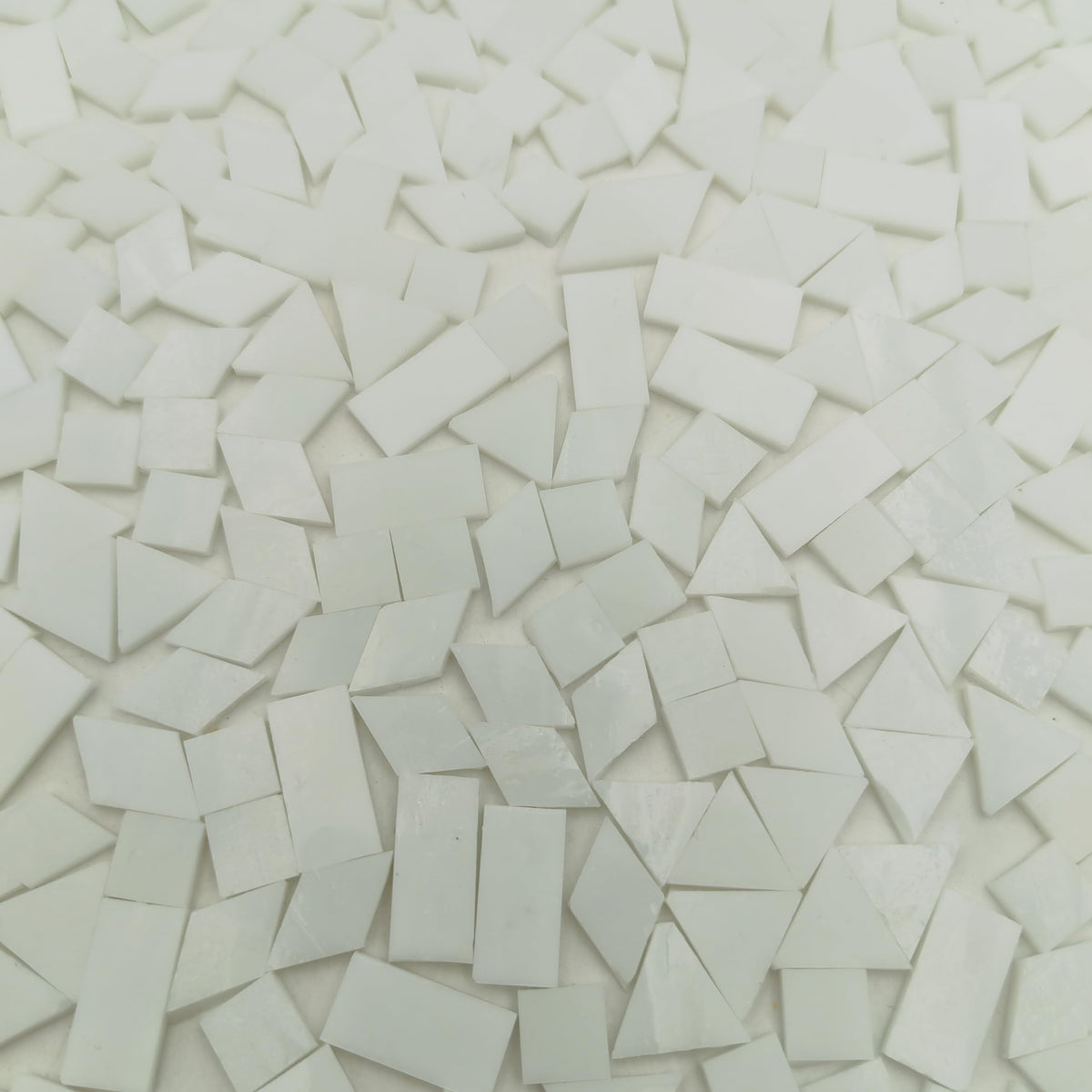 4 Shapes Mixed Glass Mosaic Tiles,Square+Diamond+Triangle+Rectangle 220 PCS Stained Glass Mosaic Pieces for Handmade Art Crafts and Home Decoration (White)