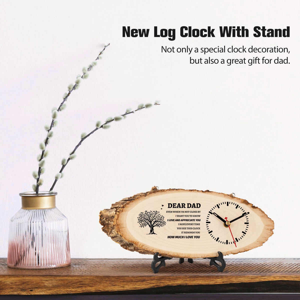 BeauGift Dad Gifts, Wooden Clock Gifts for Dad from Daughter Son Kids, Daddy Birthday Gift Idea for Papa Father Who Wants Nothing, Fathers Day Present from Child to My Dad