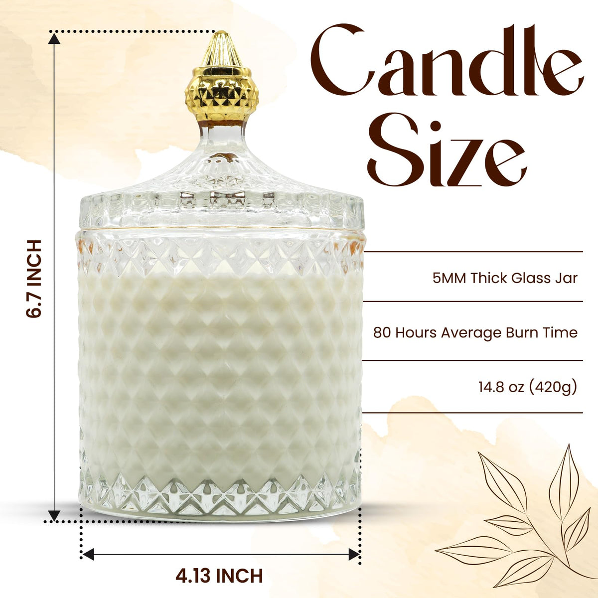 VIONAMI Luxury Scented Candle Gift – Queen of The Night Rare Flower Fragrance in Elegant Glass Jar, Decorative Soy Candles Gifts for Women, Long-Lasting 80 Hr, 14.8 oz, Luxury Candles for Women