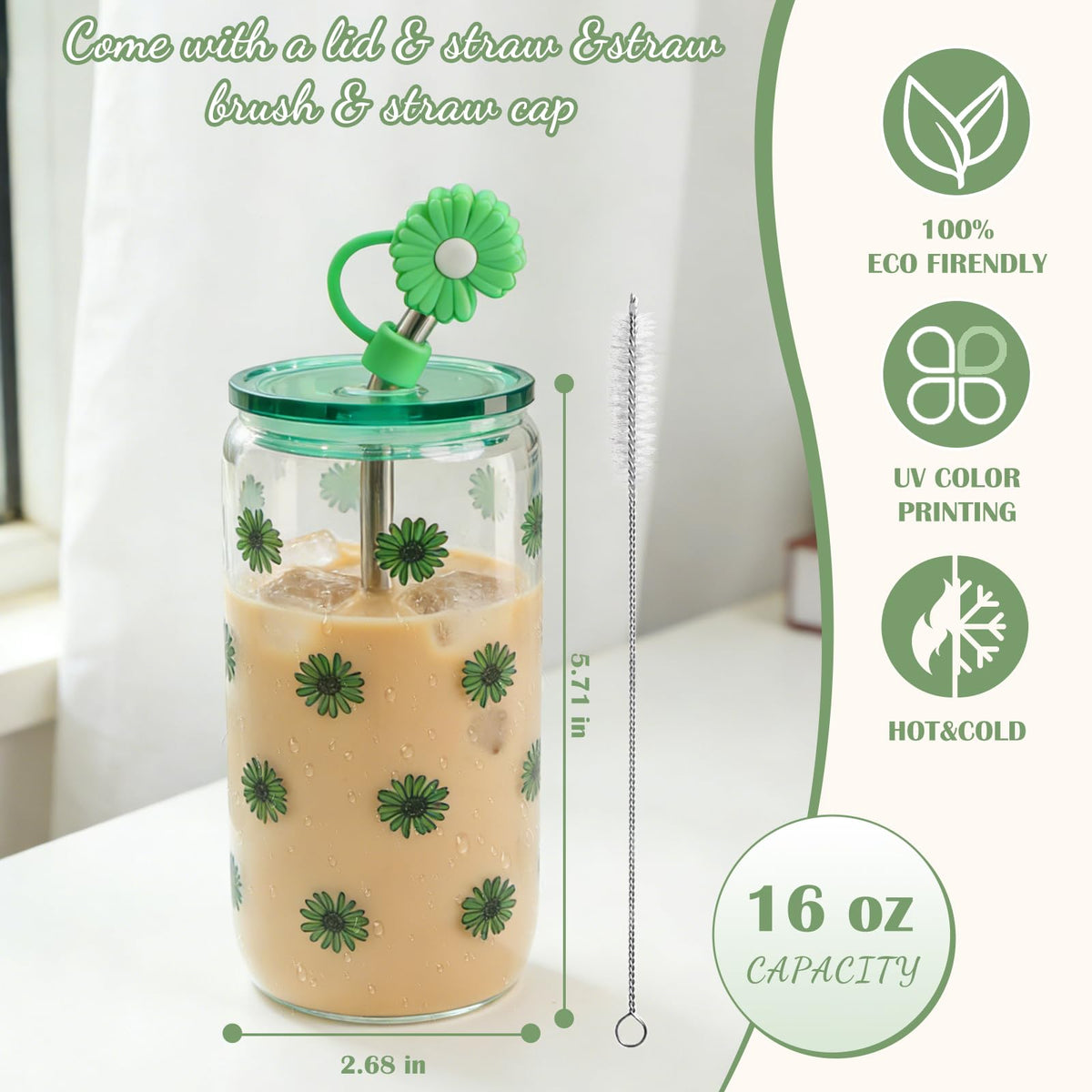 Birthday Gifts for Women, Teen Girls, Her, Unique Happy Birthday Gift Baskets for Best Friend Sister Daughter, Women Mother Gifts Box for Girls Wife Girlfriends, 14pcs Cute Daisy Gift Set(Green)