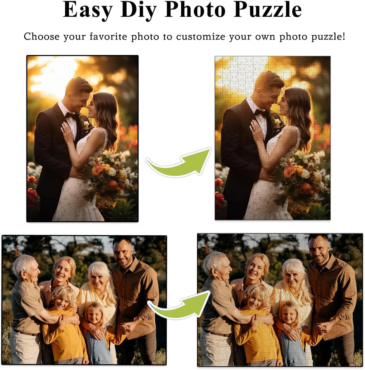 Skiennix Custom 1000-Piece Puzzle | Personalized Family Photo Gift for Christmas, Birthdays, Weddings