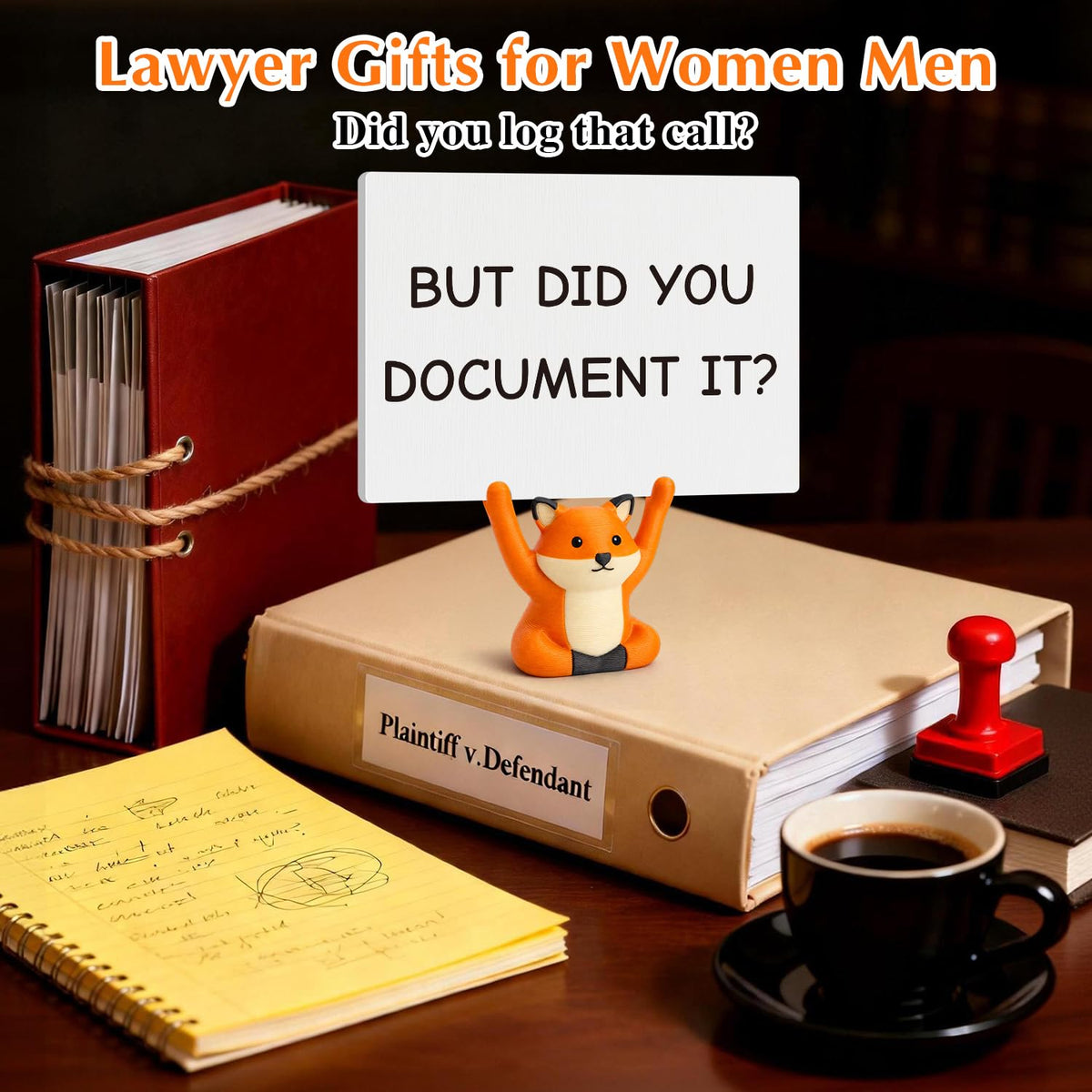 But Did You Document It Sign - Funny Gifts for Lawyer Nurse Teacher HR, Cute Fox Office Desk Accessories, Sarcastic Decor for Women Men, Coworker Leaving Boss Day Present