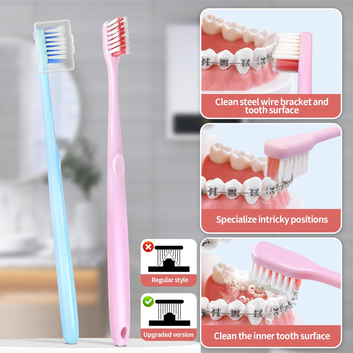 Chaomi Orthodontic Care Kit for Invisalign Users – Includes V-Shape Toothbrush, 2 Flavored Chewies, Aligner Removal Tool, Breathable Retainer Case – Portable Dental Cleaning Set for Travel & Daily Use