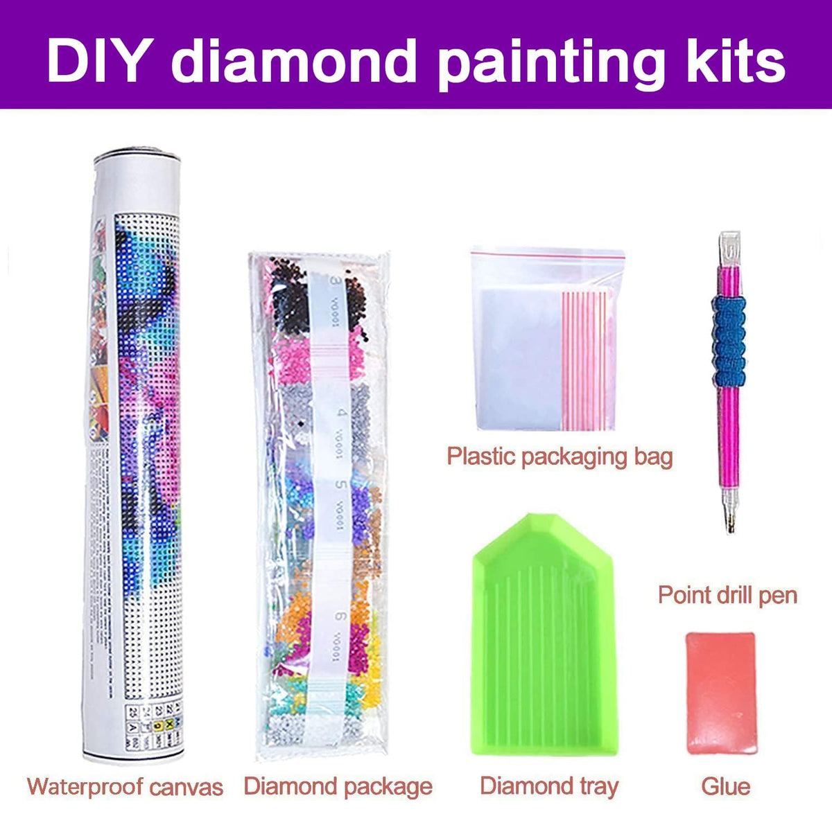 Diamond Art Kits for Adults, 4 Packs Landscape Diamond Art Painting Kits for Adults, Diamonds Painting Kit for Adult, 5D DIY Full Round Drill Gem Craft for Adult Gifts, Home Wall Decor 11.8" x 15.7"