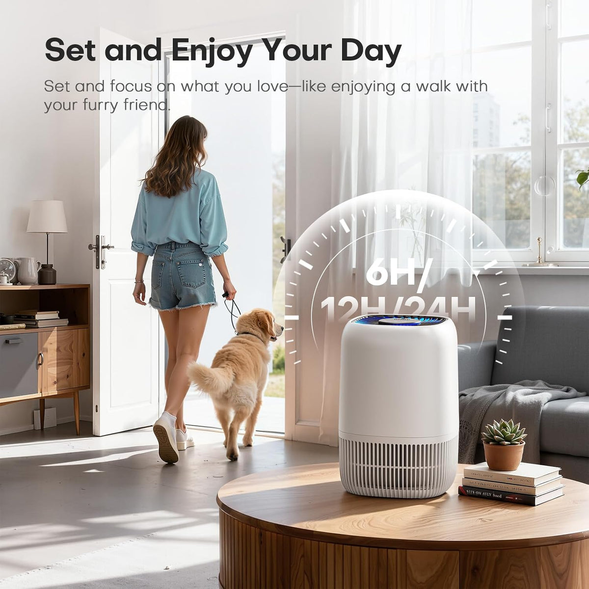 Vital Breeze Air Purifier - High-Efficiency Filter with Night Light & Timer | 2-Pack for Home & Office