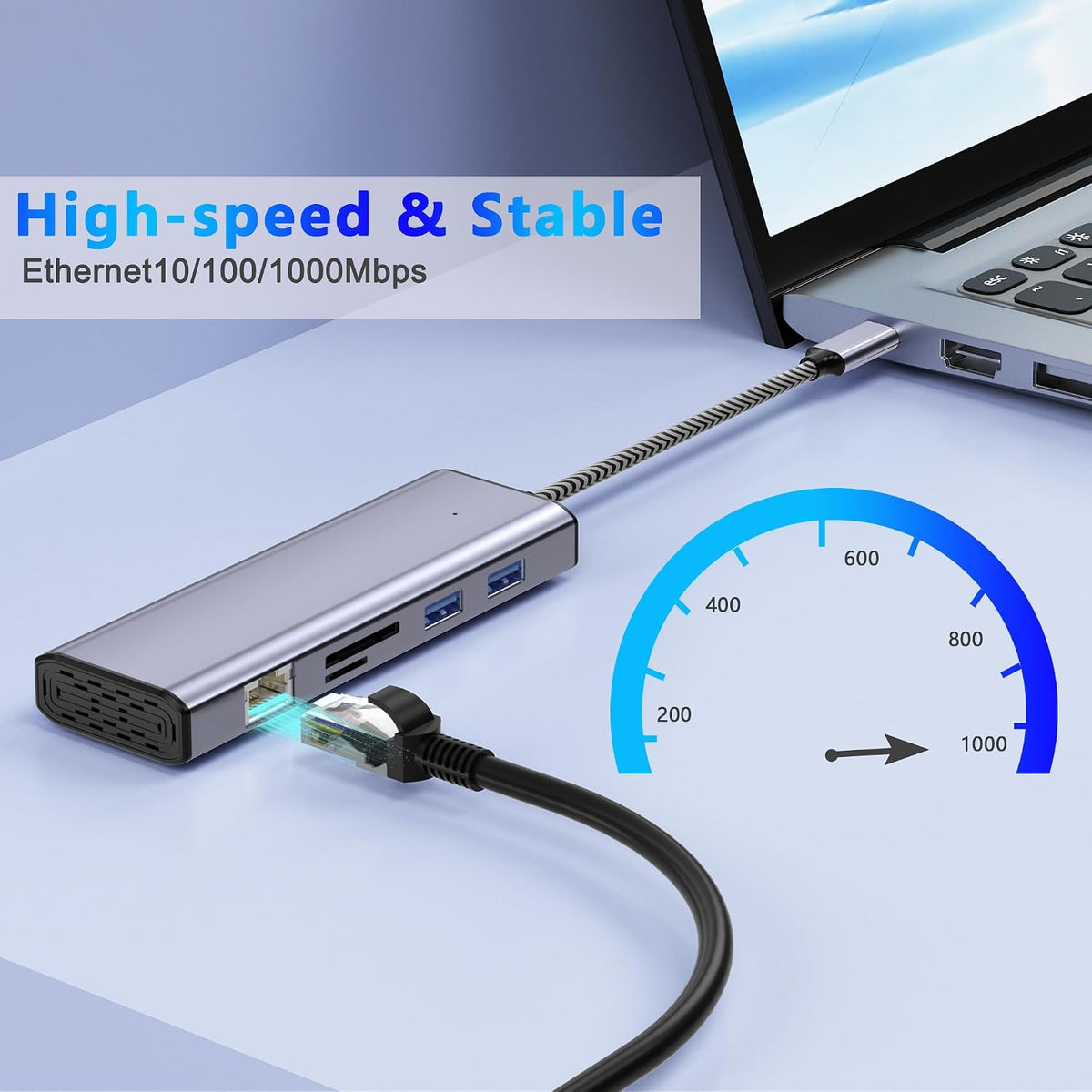 AUKOKIOULA 10 1 3 HDMI/VGA/PD/Ethernet/USB/SD/TF/3.5mm Docking Station Dual Monitor, USB C to Dual HDMI Adapter