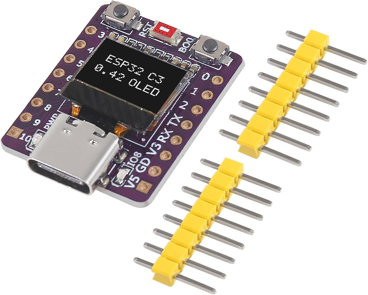 AITRIP 3PCS ESP32-C3 0.42 Inch ESP32 OLED Development Board with OLED Module Ceramic Antenna WiFi Bluetooth Supermini