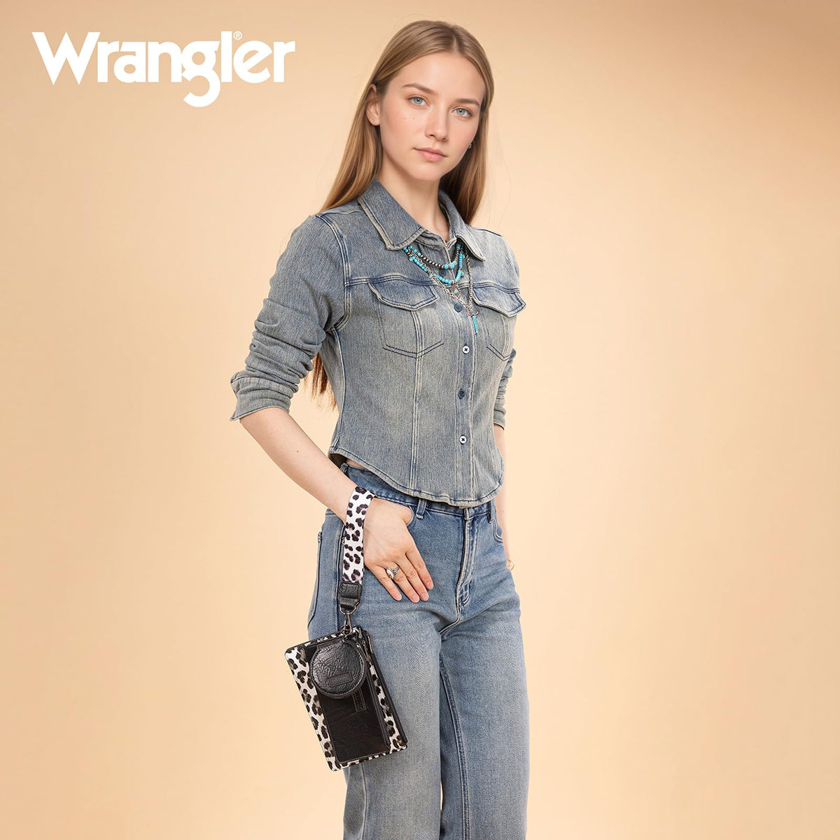 Montana West X Wrangler Wristlet Wallets for Women Dual Pouch Keychain Wristlet Wallet with Small Coin Pouch for Travel Sports Outdoors