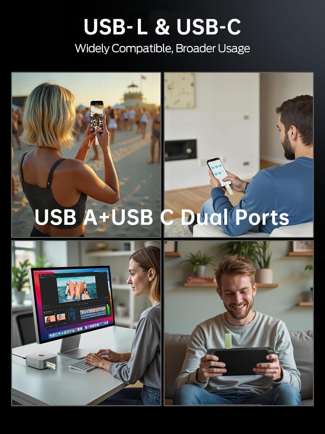 AUAMOZ 256GB 17/16/15/14/13/12/11, (1 Pack-Sage Mini Dual Interface Flash Drive, Portable Memory Stick Compatible