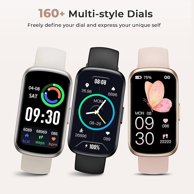Fitness Tracker for Women Men, Smart Watch Band with 24/7 Heart Rate Blood Oxygen Sleep Monitor, Calories Step Tracker Pedometer 3ATM Waterproof Activity Tracker for Android iOS, Pink