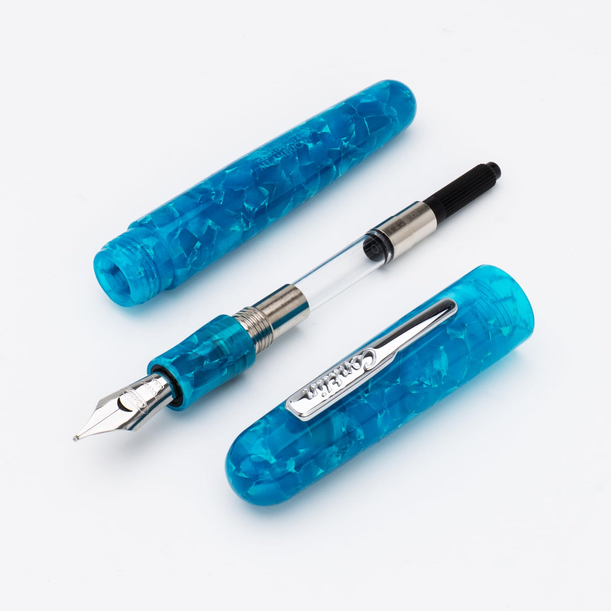Conklin All American Fountain Pen Turquoise Serenity Special Edition – Stub Nib with Free 15ml Conklin Black Ink Bottle – Calligraphy and Creative Writing Luxury Pen Gift for Collectors and Artists