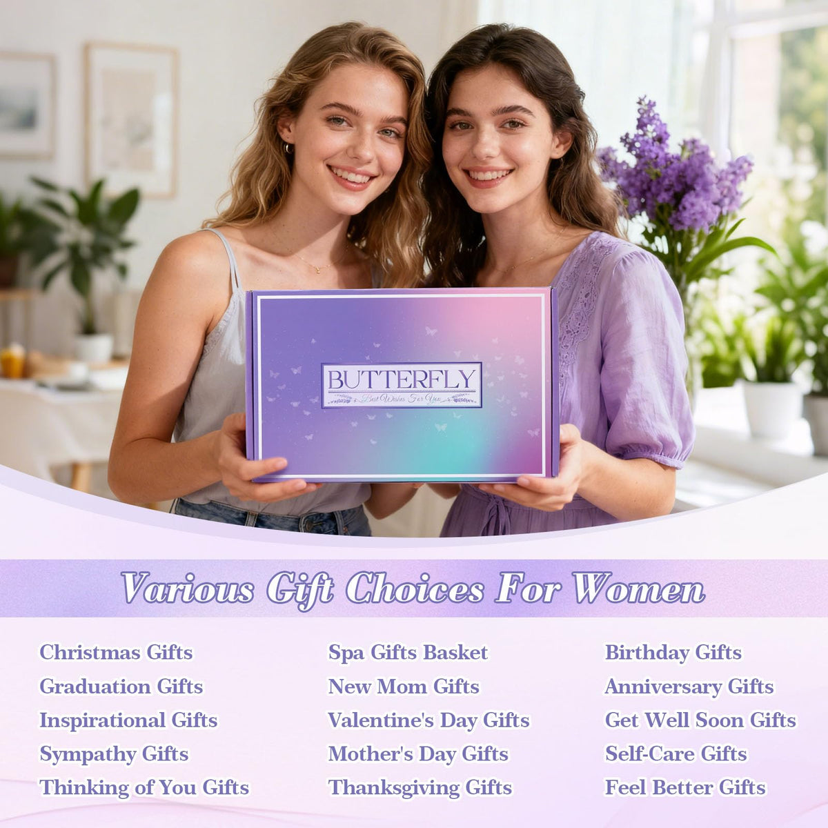Lavender Mothers' Day gift for Mom, Birthday Gifts for Women Self Care Gifts Get Well Soon Gifts, Relaxing Spa Gift Basket Care Package Gifts Box Thank You Gift for Mom Wife Girlfriend Friends Sisters