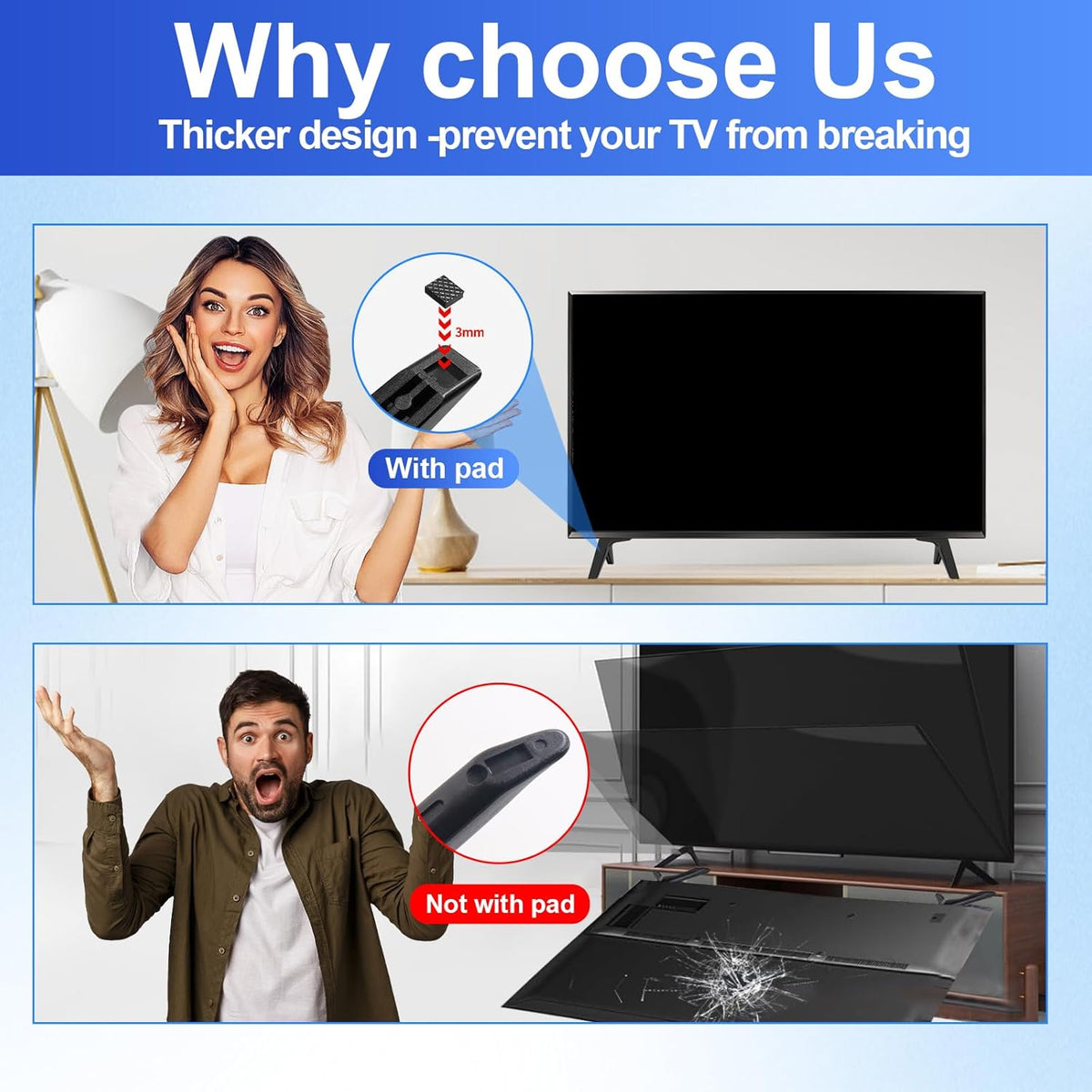 Qzanyee Life 49 50 55 Inch 55UK6500 55UM7300 55UN6900 55LJ5500UA 49UJ6300 49UK6300 49UN6900 50UM7300 for LG Tv Legs, TV
