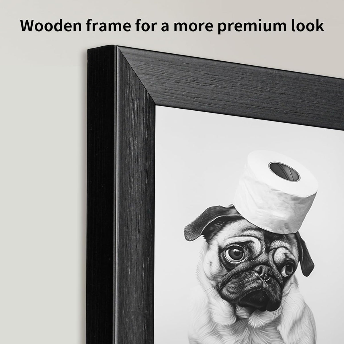 Regine Switzerland Funny Bathroom Wall Decor - Aesthetic Black and White Canvas Art | Framed