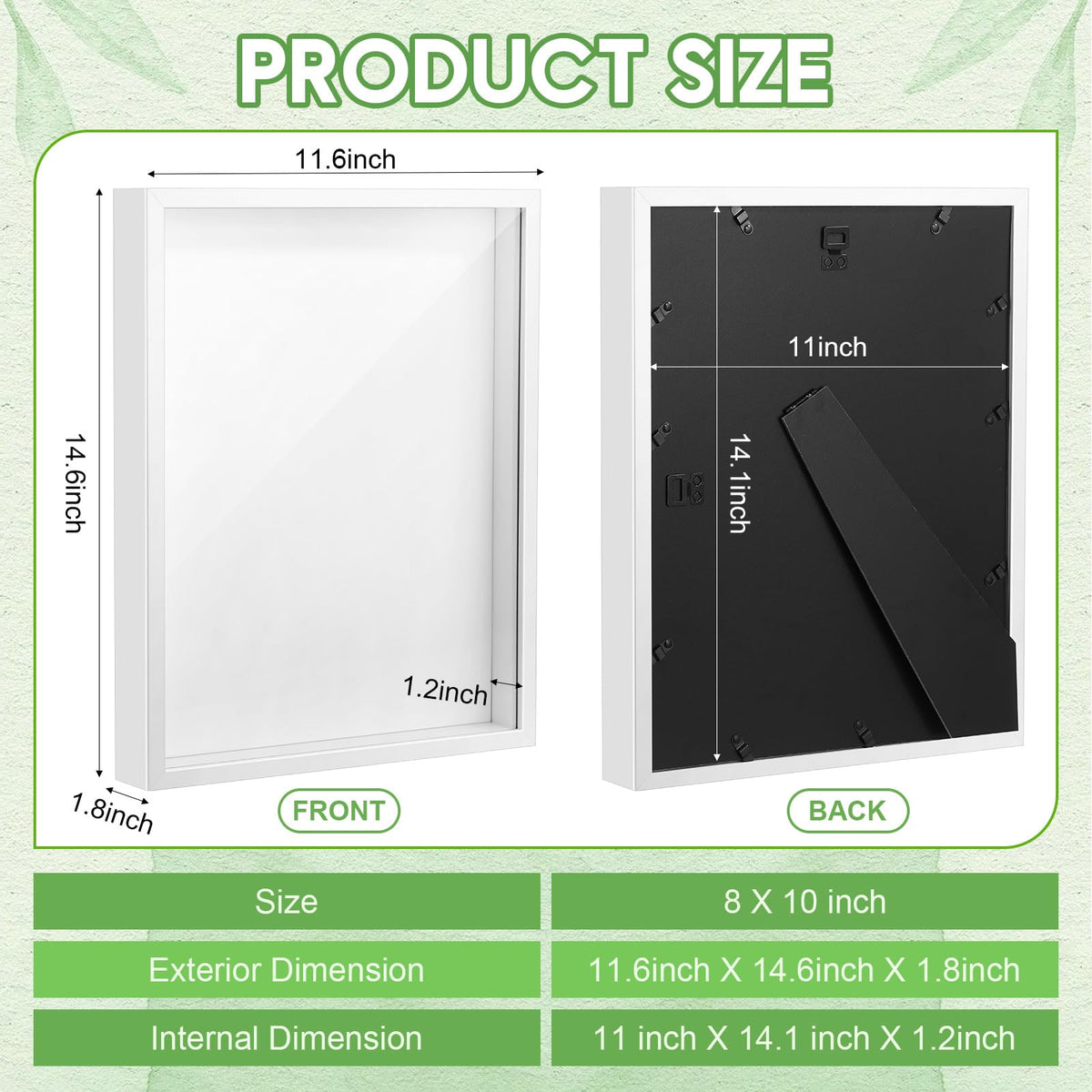 Tuanse 3 Pcs 11 x 14 inches Shadow Box Frame Deep Shadow Display Boxes Cases Picture Display Case for Wall and Tabletop DIY Craft Memorabilia Wedding Memories Tickets and Photos(White)