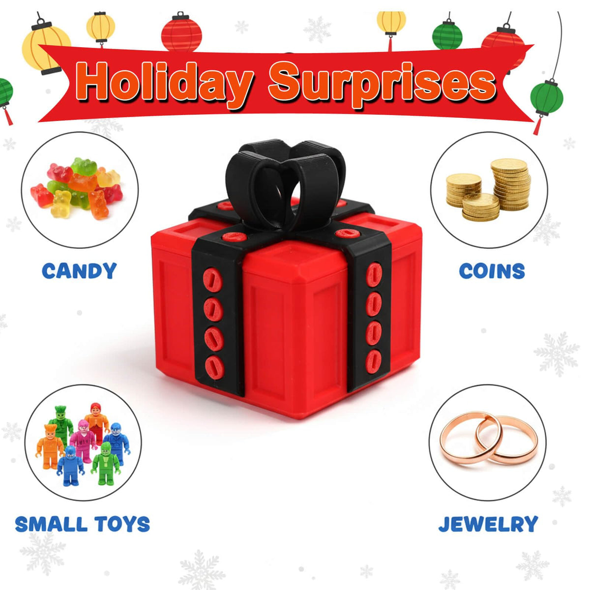 MyMegan Gift Box, Gag Gifts for Men Women, Annoying Gift Box for Birthday Office, 3.2" Gotcha Box, Funny Adult Gag Gifts with Pop Up Middle Surprise Finger, Prank Box, Puzzle Box for Cash Gift,