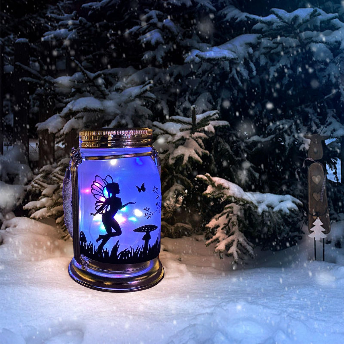 ANGMLN 2 Pack Solar Fairy Lantern for Garden Decorations- Gifts for Woman Mom Grandma Mothers Day, Hanging Lantern Glass Jar for Home Yard Patio Lawn Party Decor