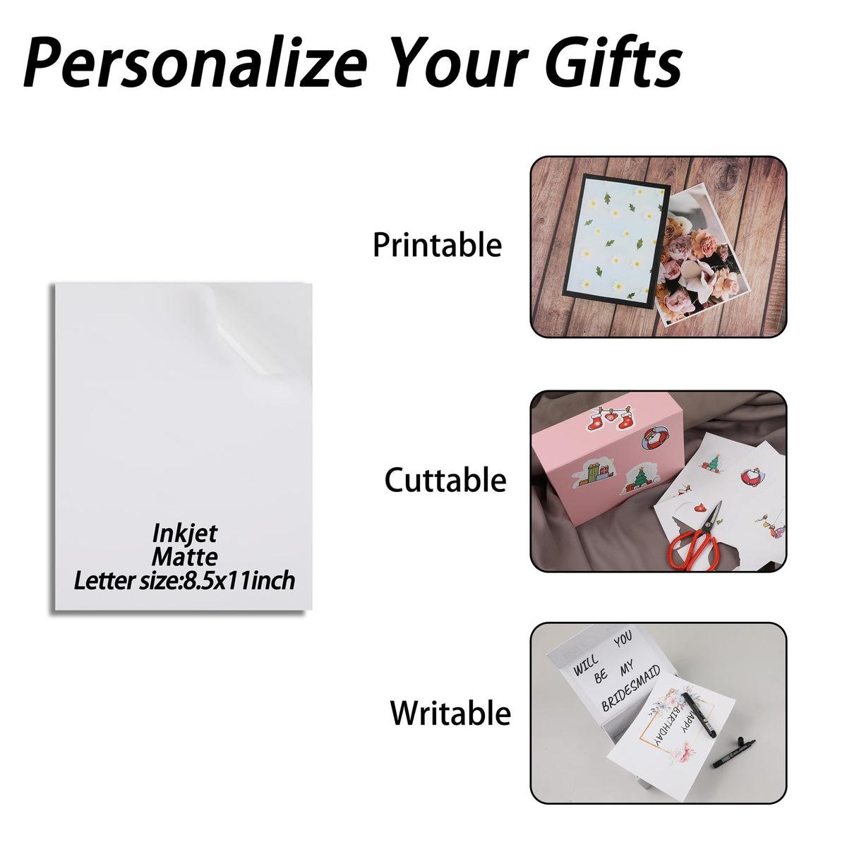 MUMUPACK 6 Pack White Gift Boxes With Lids,9x9x4 Inch Bridesmaid Proposal Box And Printable Stickers,Proposal Boxes With Ribbon For Wedding, Packaging, Present, Birthday