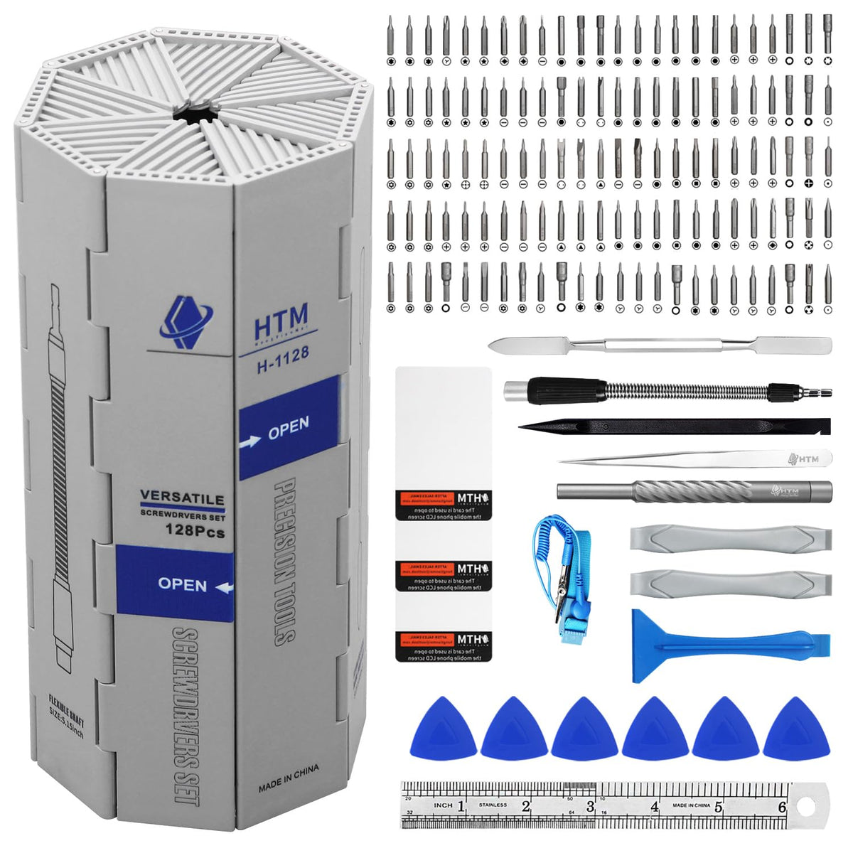 HengTianMei 142 in 1 Precision Screwdriver Set Professional Magnetic Repair Tool Kit for Computer, Laptop, Xbox, Macbook, Game Console (H1128)