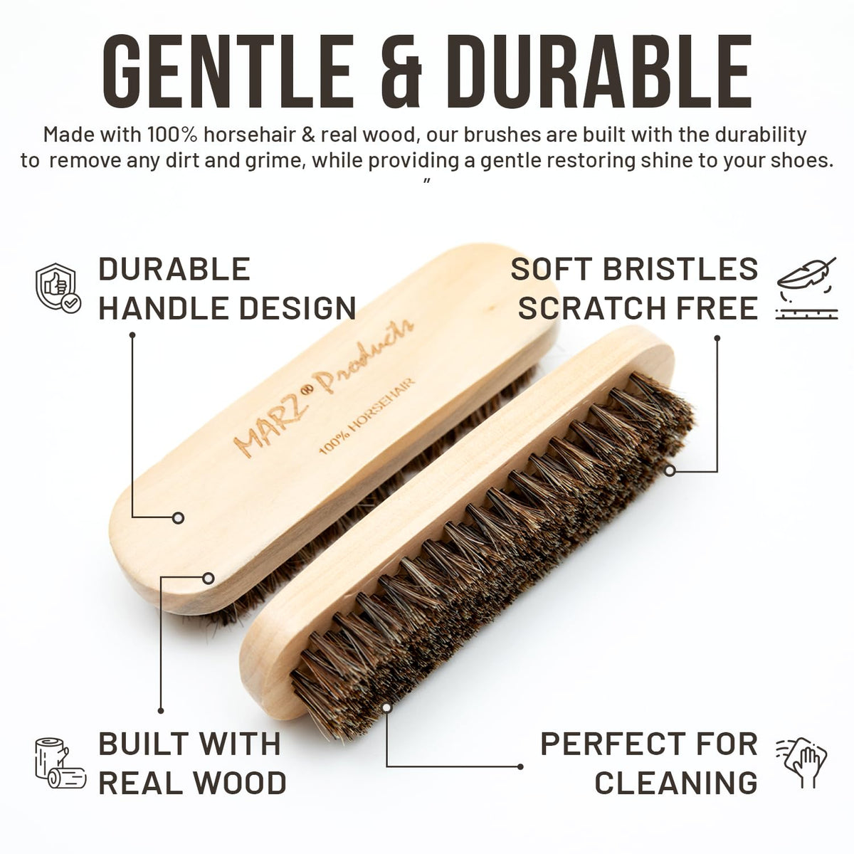 Deluxe Shoe Polish Kit - Portable 7pc Shoe Shine Kit with Genuine Horsehair Brush, Black Shoe Polish, and Clear Shoe Polish - Suede Shoe Cleaning Kit for Sneakers, Leather Shoes, and Boots