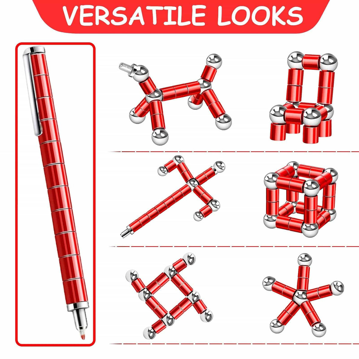 Fidget Pen Office Desk Accessories - Birthday Gifts for Men Women Teen College Guys Him Her, White Elephant Gift for Adults, Anxiety Relief Items Toys for Office Worker Teacher Cool Stuff Gadgets