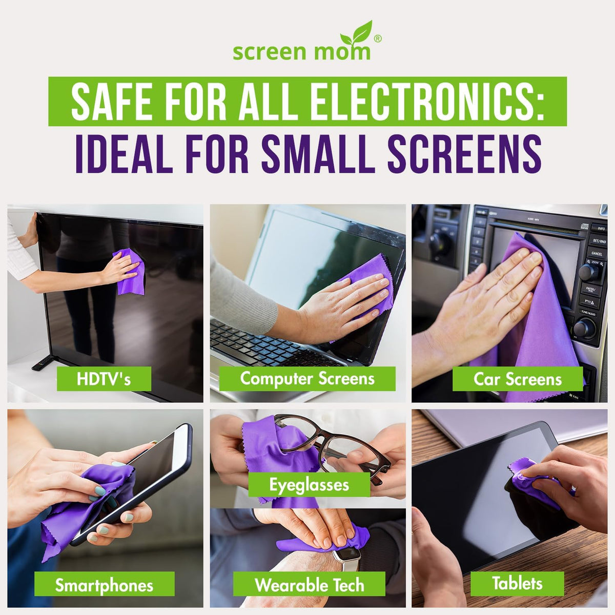 Screen Mom 3-Pack (3x1oz) Screen Cleaner Spray and Microfiber Cloths by -Screen Cleaner Spray and Wipe for TV