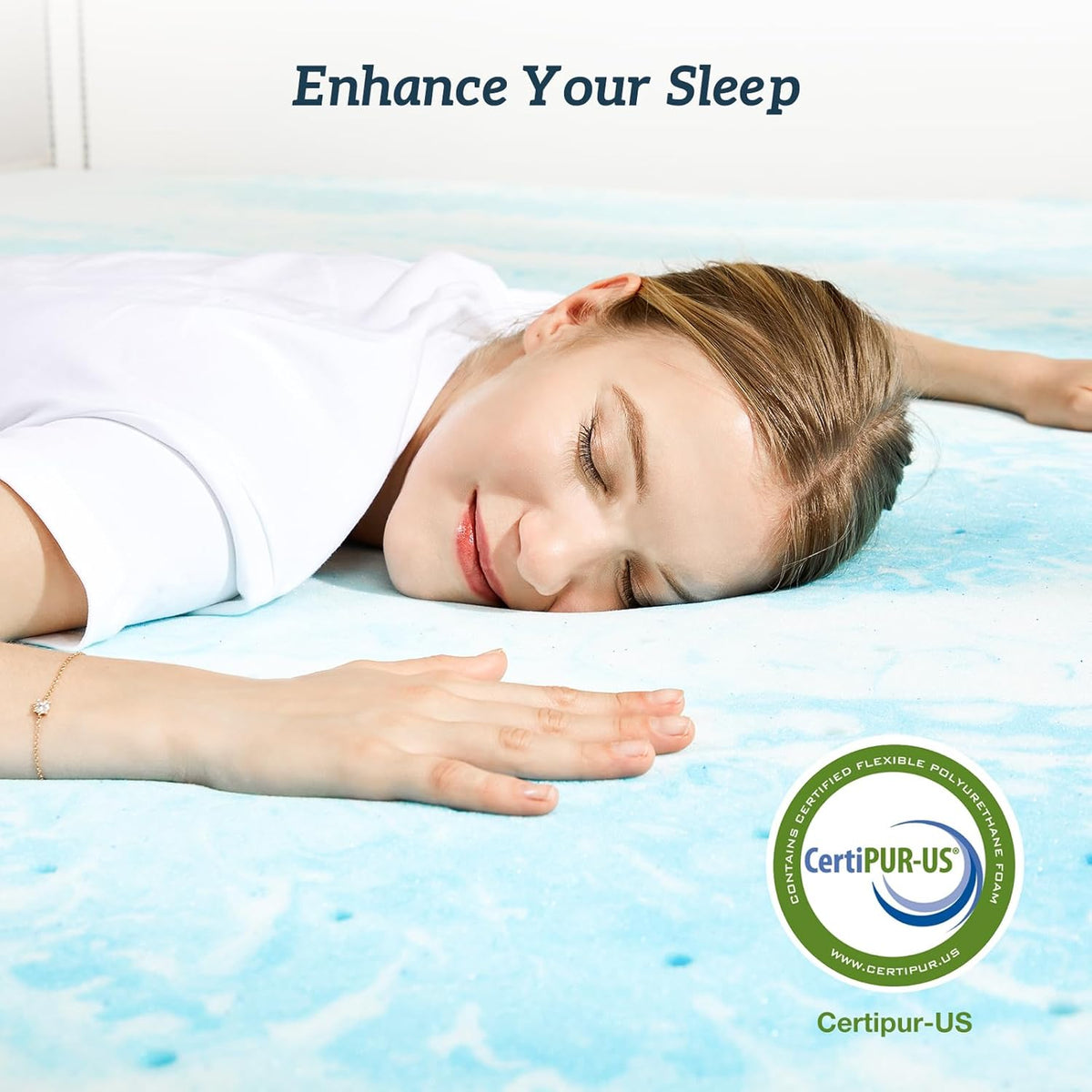 Sweetcrispy Memory Foam Mattress Topper - 3 Inch Thick Gel Infused Cooling Pad for California King Bed