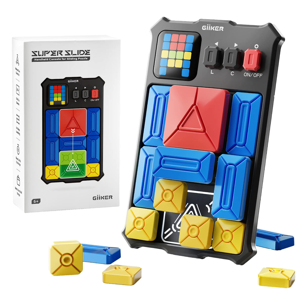 GiiKER Super Slide Puzzle Games, Original 500+ Challenges Brain Teaser Puzzle, Toys for Kids Teens, Travel Games Birthday Stocking Stuffers for Boys Girls, Activities for Road Trips