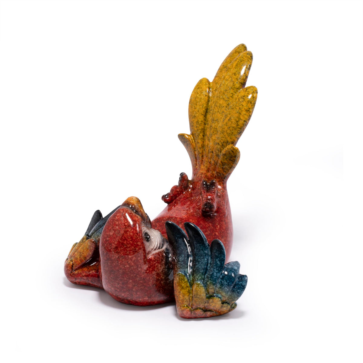 Hodao Cute Parrot Phone Stand Holder for Desk – Ocean & Animal Figurine Phone Holder Decoration Unique Gift for Friends, Family, Office & Home Decor (Red-Parrot)